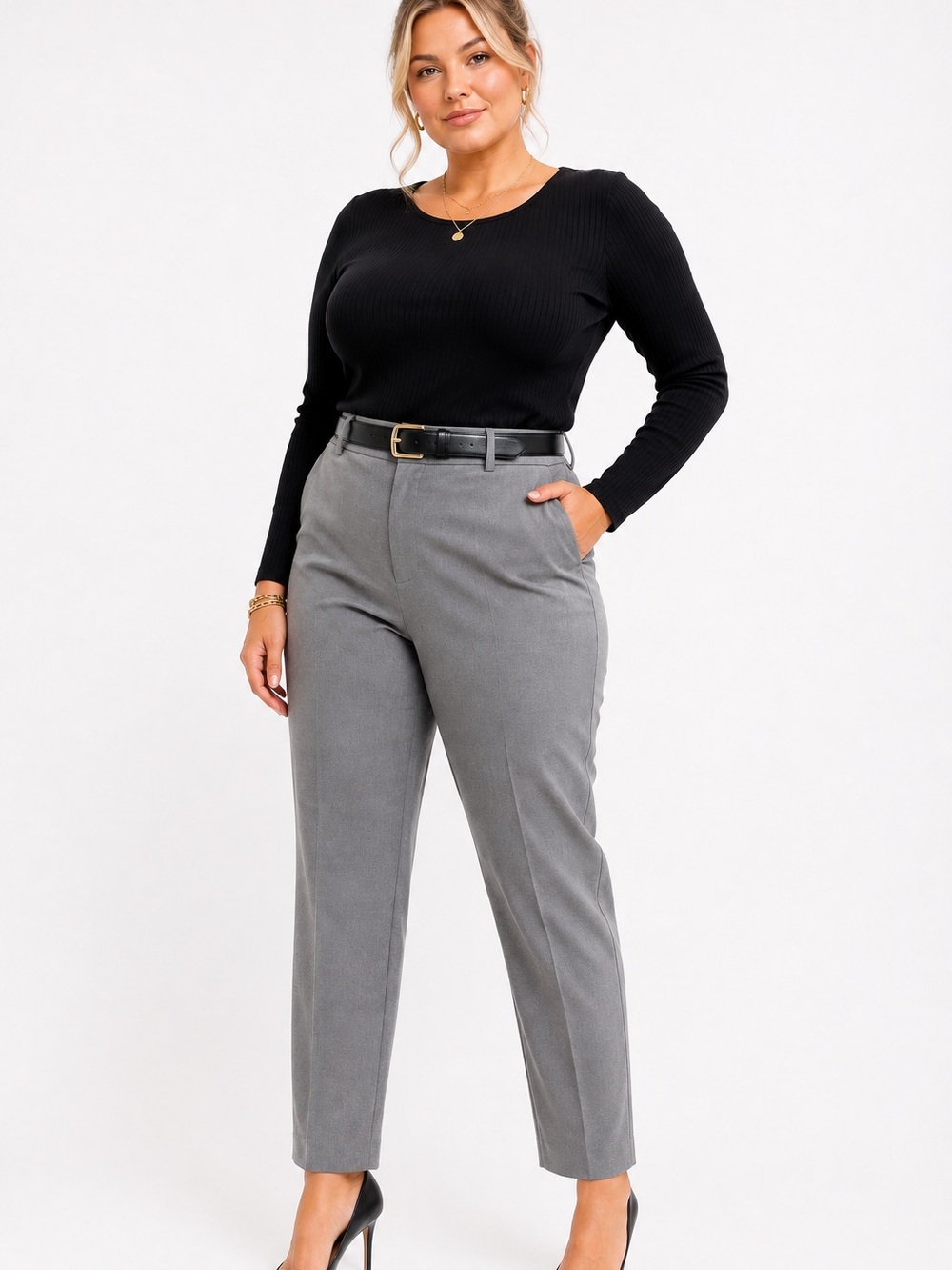 Banana Republic NWT Career Gray High-Rise Straight-Leg Trousers